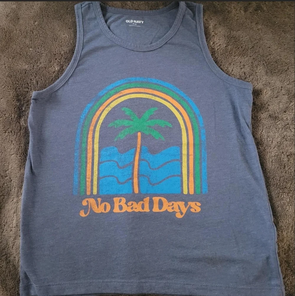 Blue Boys Old Navy Tank Top Size Medium 8 Vacation Summer Beach